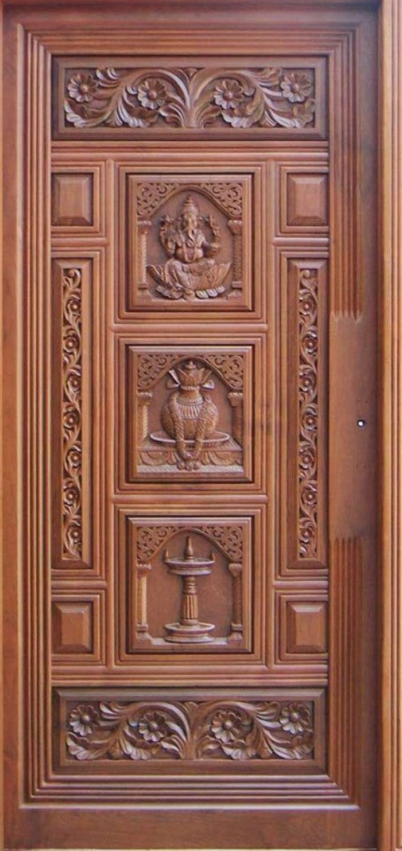 teak wood main door with safety