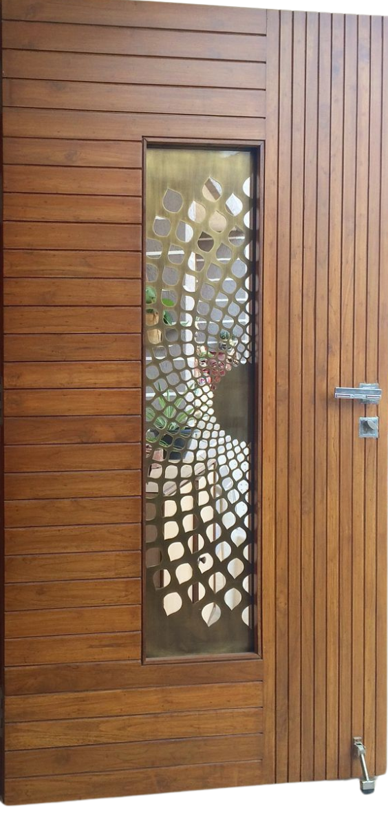 teak wood main door with safety